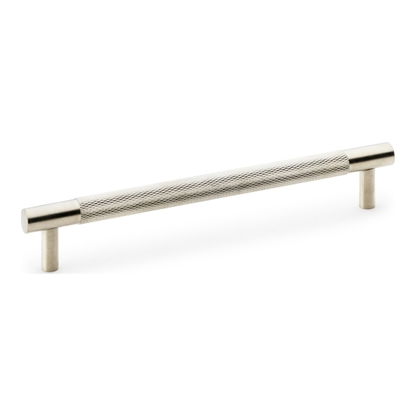 AW810-160-SN • 160mm c/c • Satin Nickel • Alexander & Wilks Brunel Knurled T-Bar Cupboard Handle